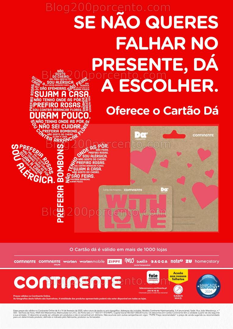 Antevisão Folheto CONTINENTE Especial Dia dos Namorados Promoções de 4 a 14 fevereiro