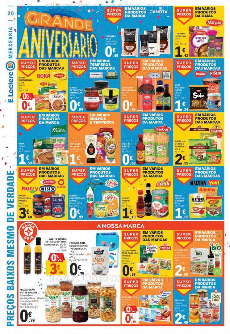 Antevisão Folheto E-LECLERC Aniversário Promoções de 26 outubro a 1 novembro
