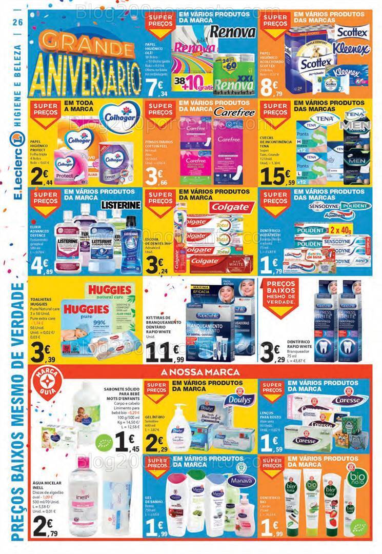 Antevisão Folheto E-LECLERC Aniversário Promoções de 26 outubro a 1 novembro