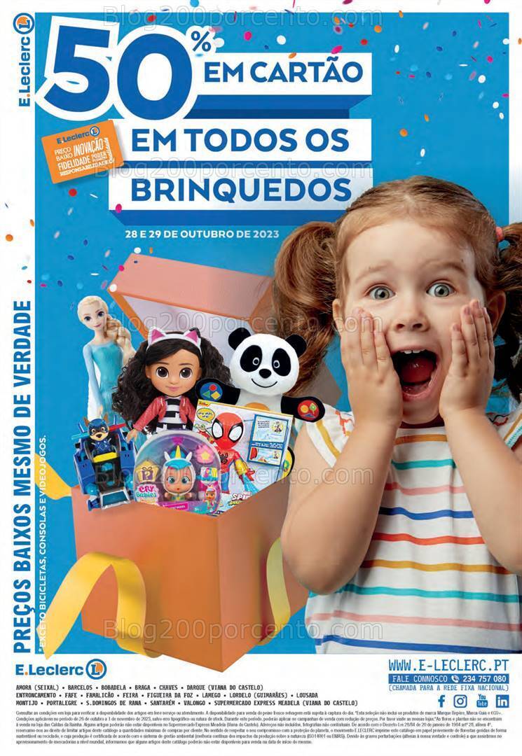 Antevisão Folheto E-LECLERC Aniversário Promoções de 26 outubro a 1 novembro