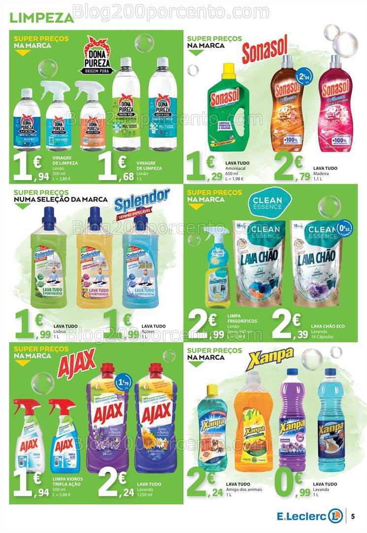Antevisão Folheto E-LECLERC Especial Limpeza Promoções de 12 a 24 novembro