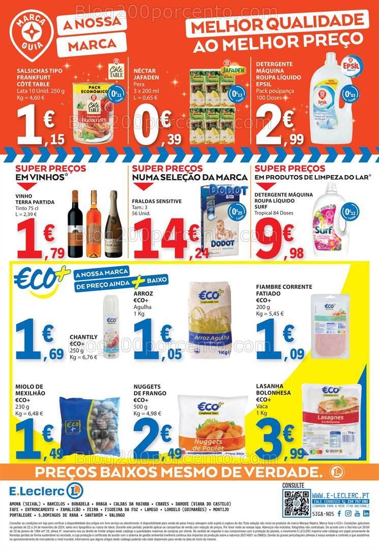 Antevisão Folheto E-LECLERC Promoções Fim de Semana  - 22 a 24 novembro
