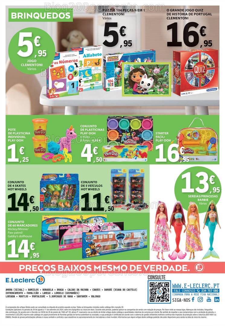 Antevisão Folheto E-LECLERC Bazar + Regresso às Aulas Promoções de 29 agosto a 11 setembro