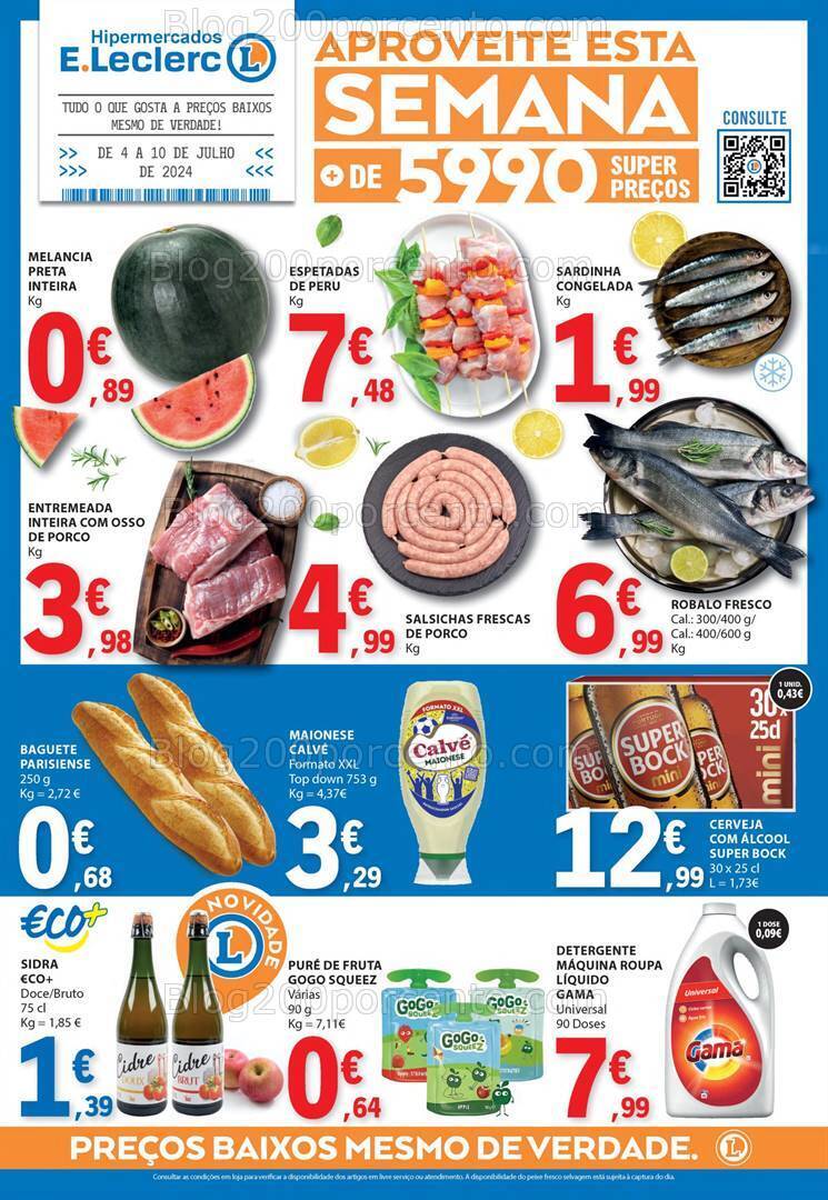 Antevisão Folheto E-LECLERC Promoções de 4 a 10 julho