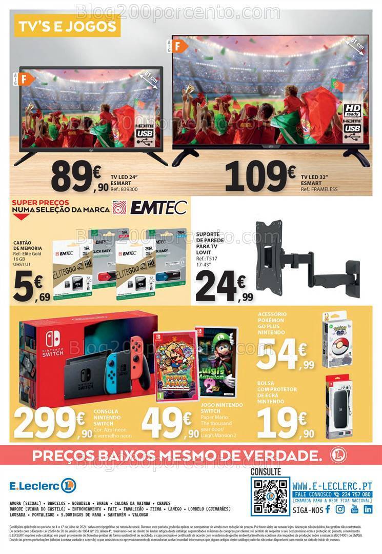 Antevisão Folheto E-LECLERC Bazar Verão Promoções de 4 a 17 julho