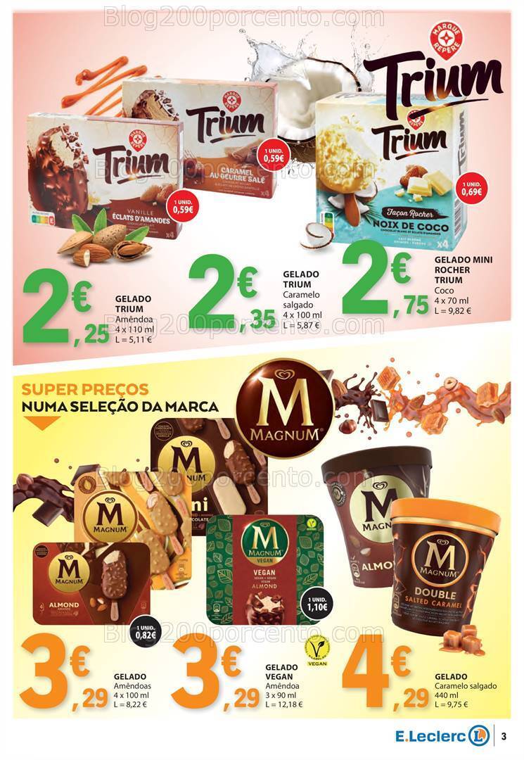 Antevisão Folheto E-LECLERC Especial Bebidas Gelados e Iogurtes Promoções de 18 a 30 junho