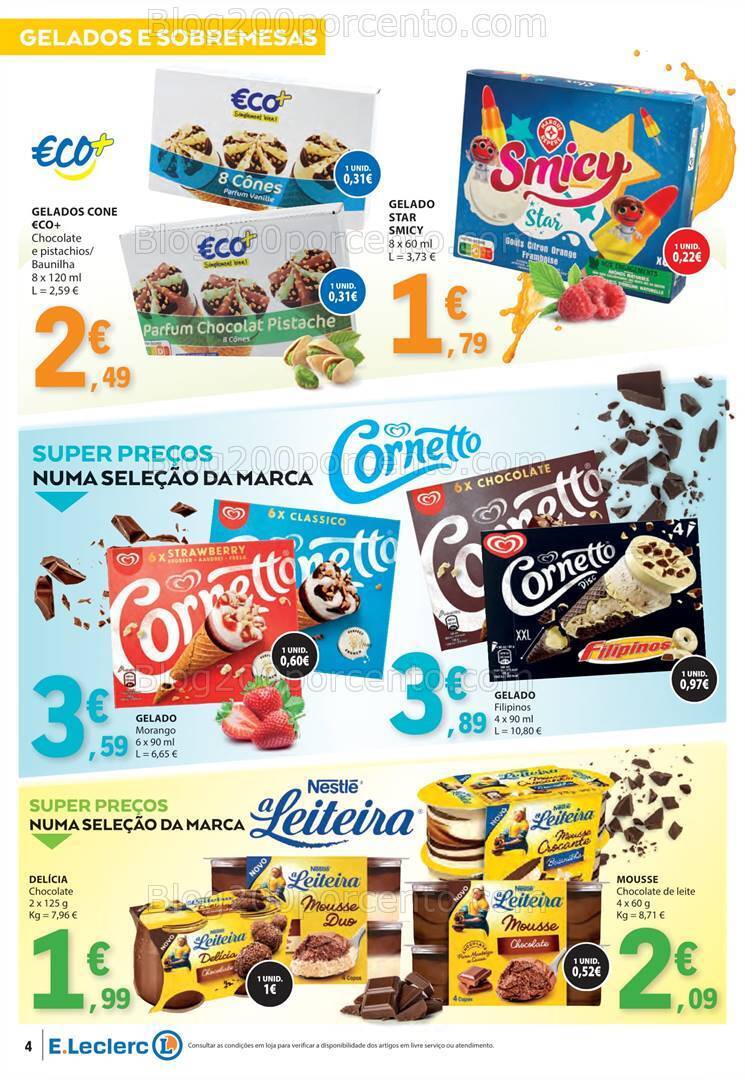 Antevisão Folheto E-LECLERC Especial Bebidas Gelados e Iogurtes Promoções de 18 a 30 junho
