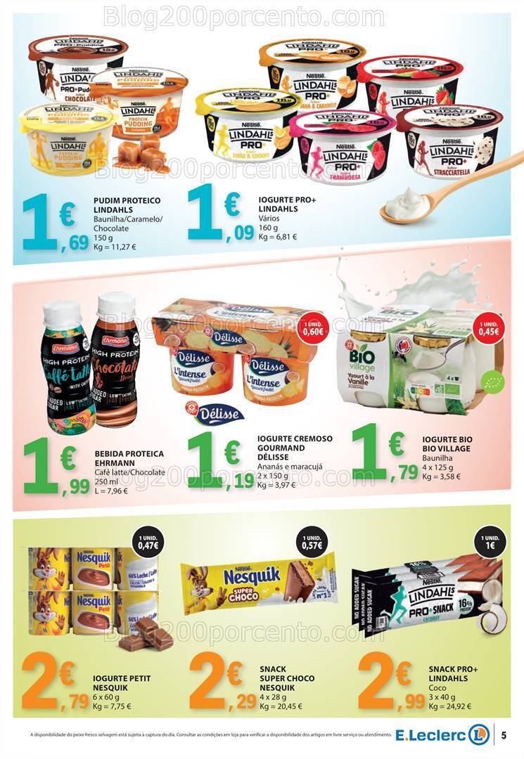 Antevisão Folheto E-LECLERC Especial Bebidas Gelados e Iogurtes Promoções de 18 a 30 junho