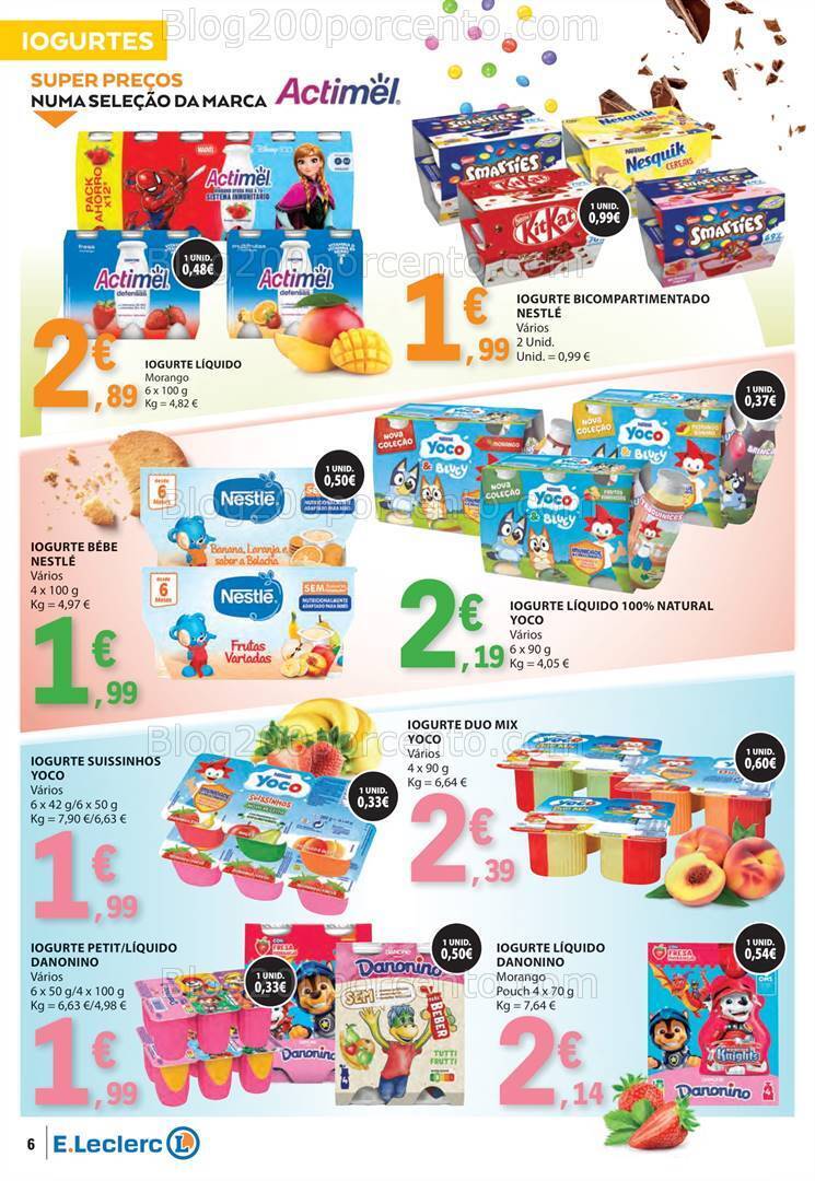 Antevisão Folheto E-LECLERC Especial Bebidas Gelados e Iogurtes Promoções de 18 a 30 junho