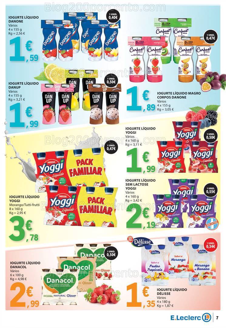Antevisão Folheto E-LECLERC Especial Bebidas Gelados e Iogurtes Promoções de 18 a 30 junho