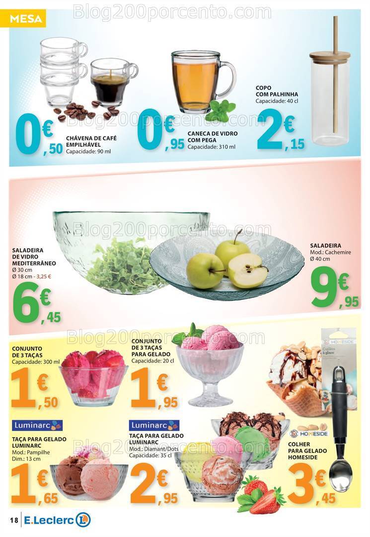 Antevisão Folheto E-LECLERC Especial Bebidas Gelados e Iogurtes Promoções de 18 a 30 junho