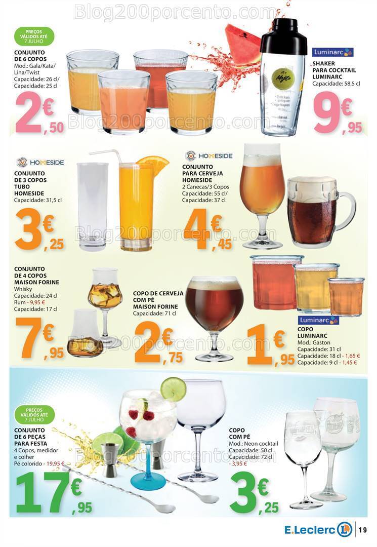 Antevisão Folheto E-LECLERC Especial Bebidas Gelados e Iogurtes Promoções de 18 a 30 junho