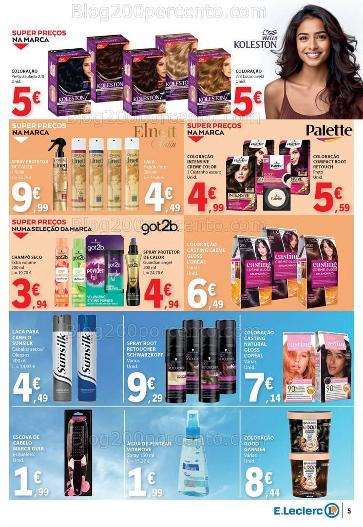Antevisão Folheto E-LECLERC Especial Beleza Verão Promoções de 2 a 14 julho