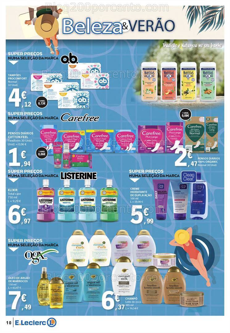 Antevisão Folheto E-LECLERC Especial Beleza Verão Promoções de 2 a 14 julho