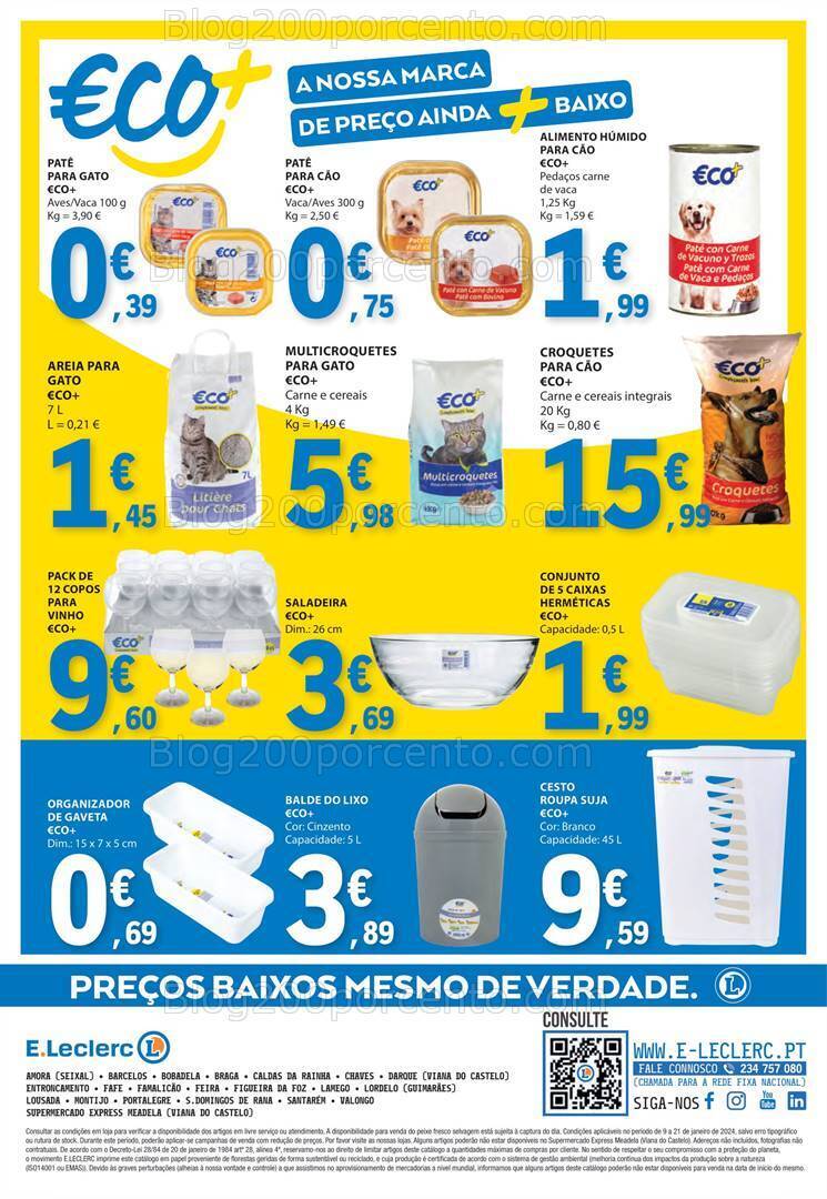 Antevisão Folheto E-LECLERC ECO+ Promoções de 9 a 21 janeiro