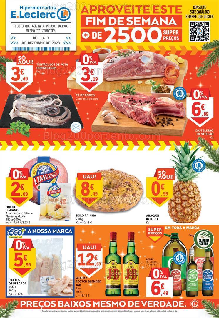 Antevisão Folheto E-LECLERC Promoções Fim de Semana - 1 a 3 dezembro