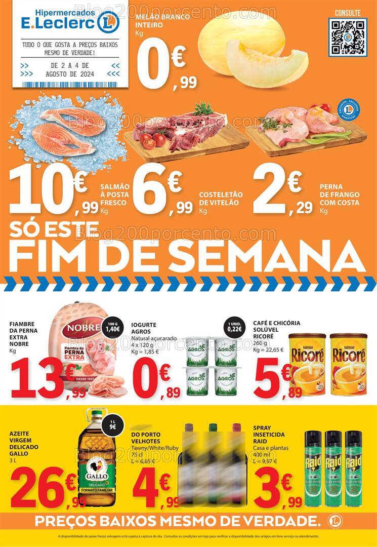 Antevisão Folheto E-LECLERC Promoções Fim de Semana - 2 a 4 agosto