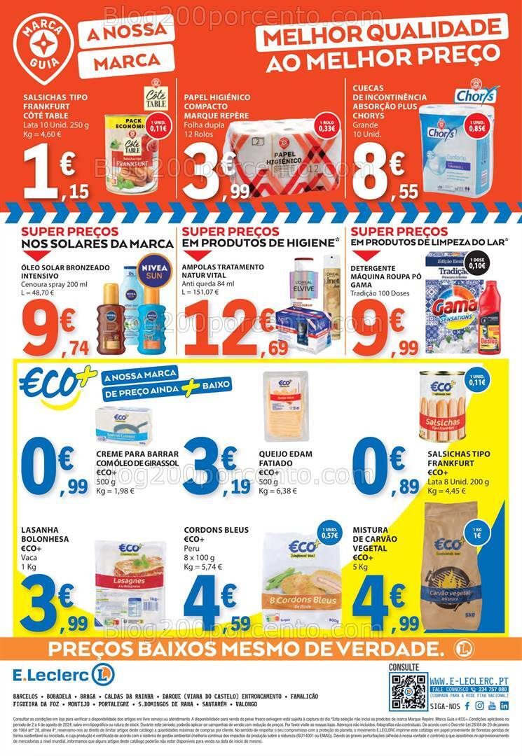 Antevisão Folheto E-LECLERC Promoções Fim de Semana - 2 a 4 agosto