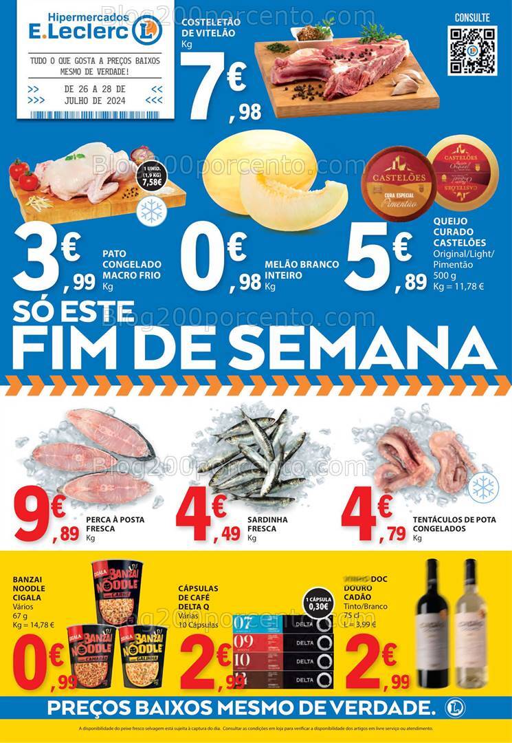 Antevisão Folheto E-LECLERC Promoções Fim de Semana - 26 a 28 julho