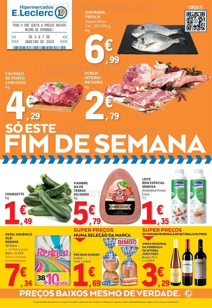 Antevisão Folheto E-LECLERC Promoções Fim de Semana - 5 a 7 janeiro