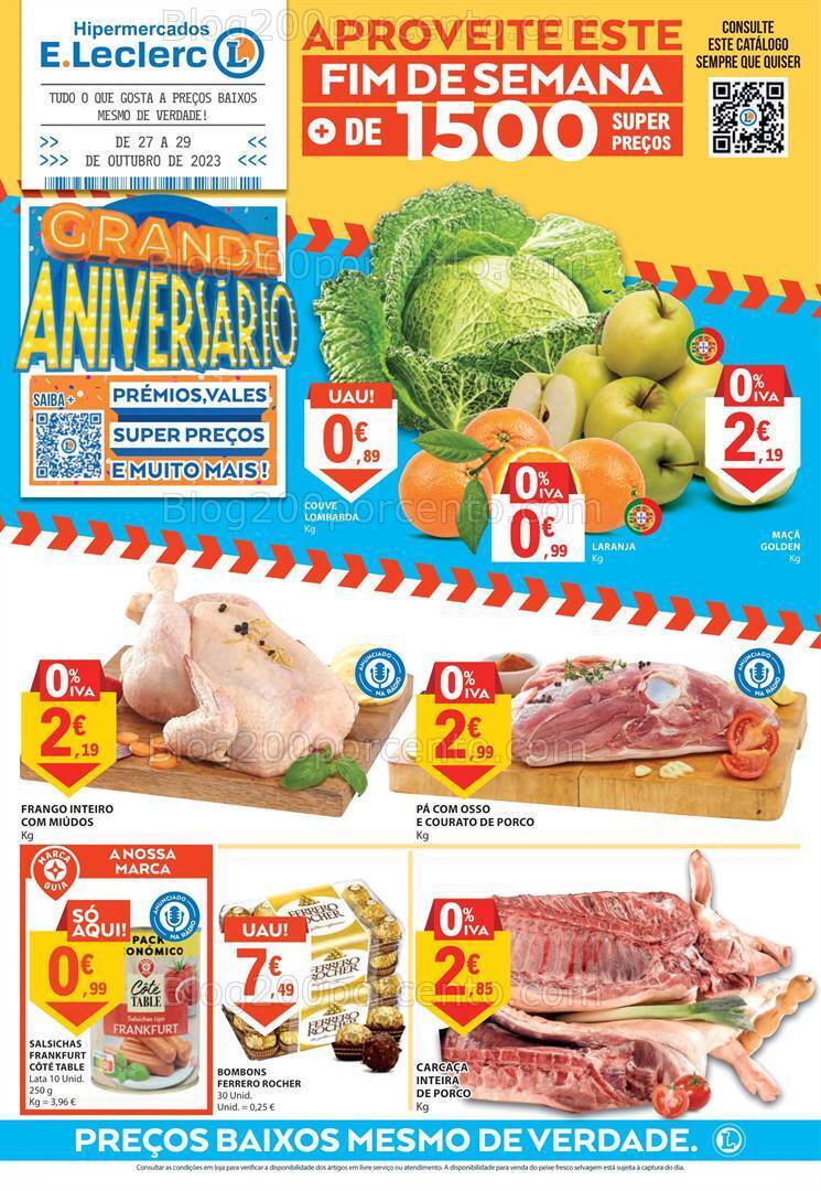 Antevisão Folheto E-LECLERC Promoções Fim de Semana - 27 a 29 outubro