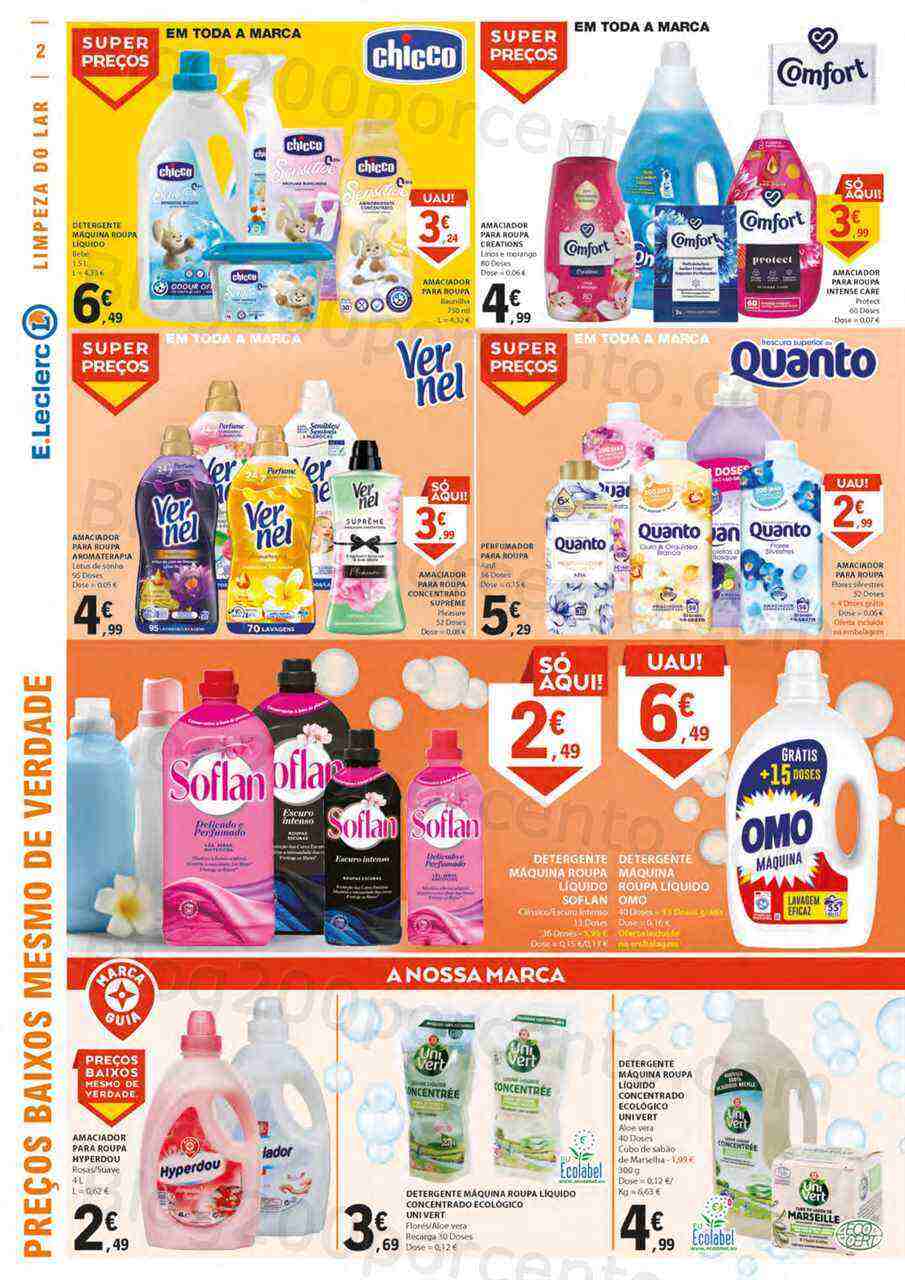Antevisão Folheto E-LECLERC Limpeza do Lar Promoções de 14 a 26 março