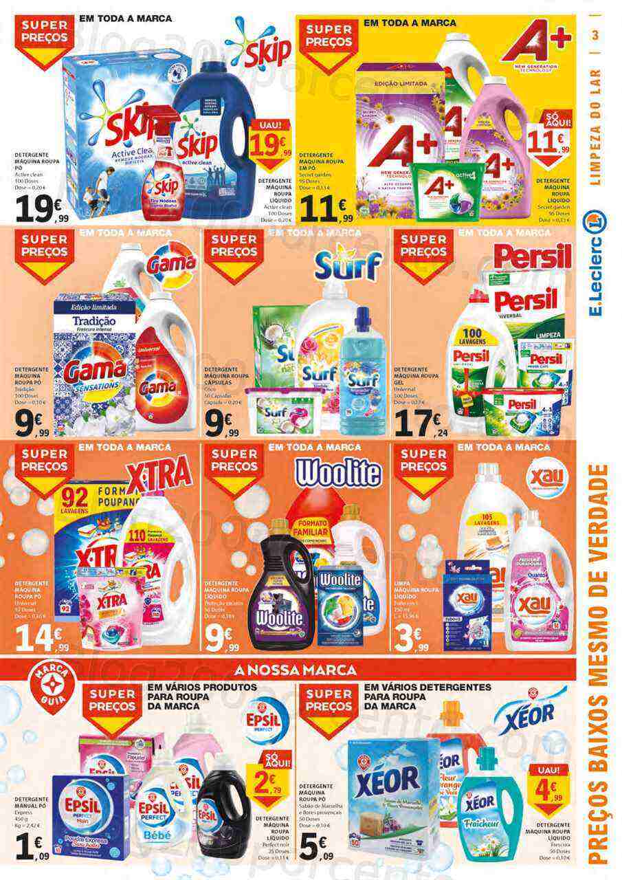 Antevisão Folheto E-LECLERC Limpeza do Lar Promoções de 14 a 26 março