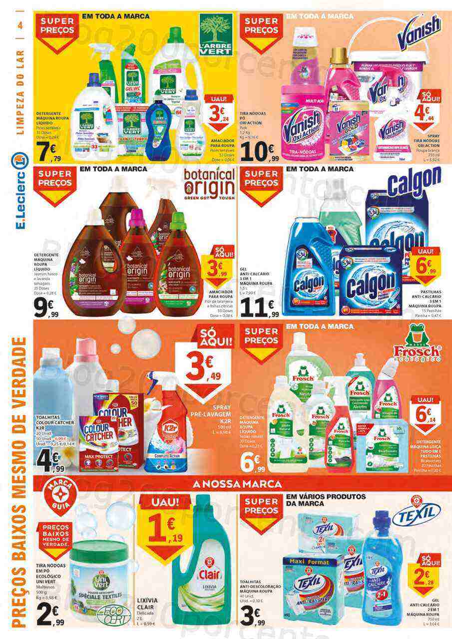 Antevisão Folheto E-LECLERC Limpeza do Lar Promoções de 14 a 26 março