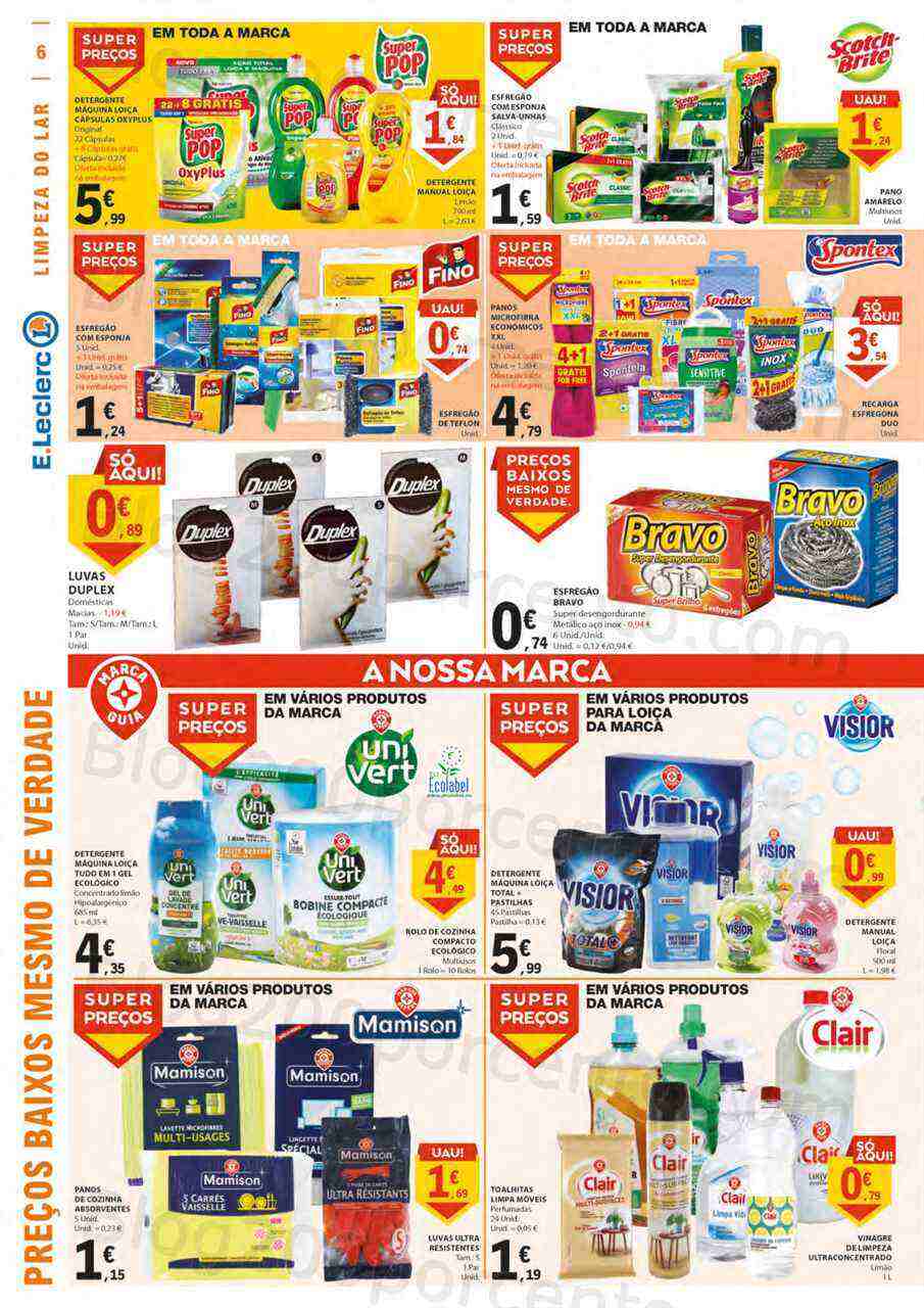 Antevisão Folheto E-LECLERC Limpeza do Lar Promoções de 14 a 26 março