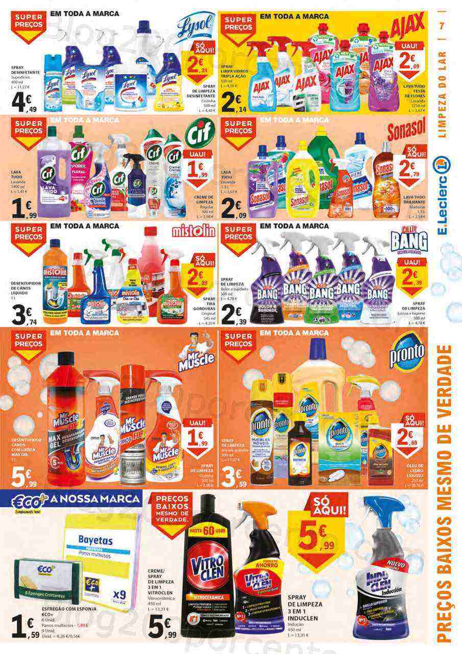 Antevisão Folheto E-LECLERC Limpeza do Lar Promoções de 14 a 26 março