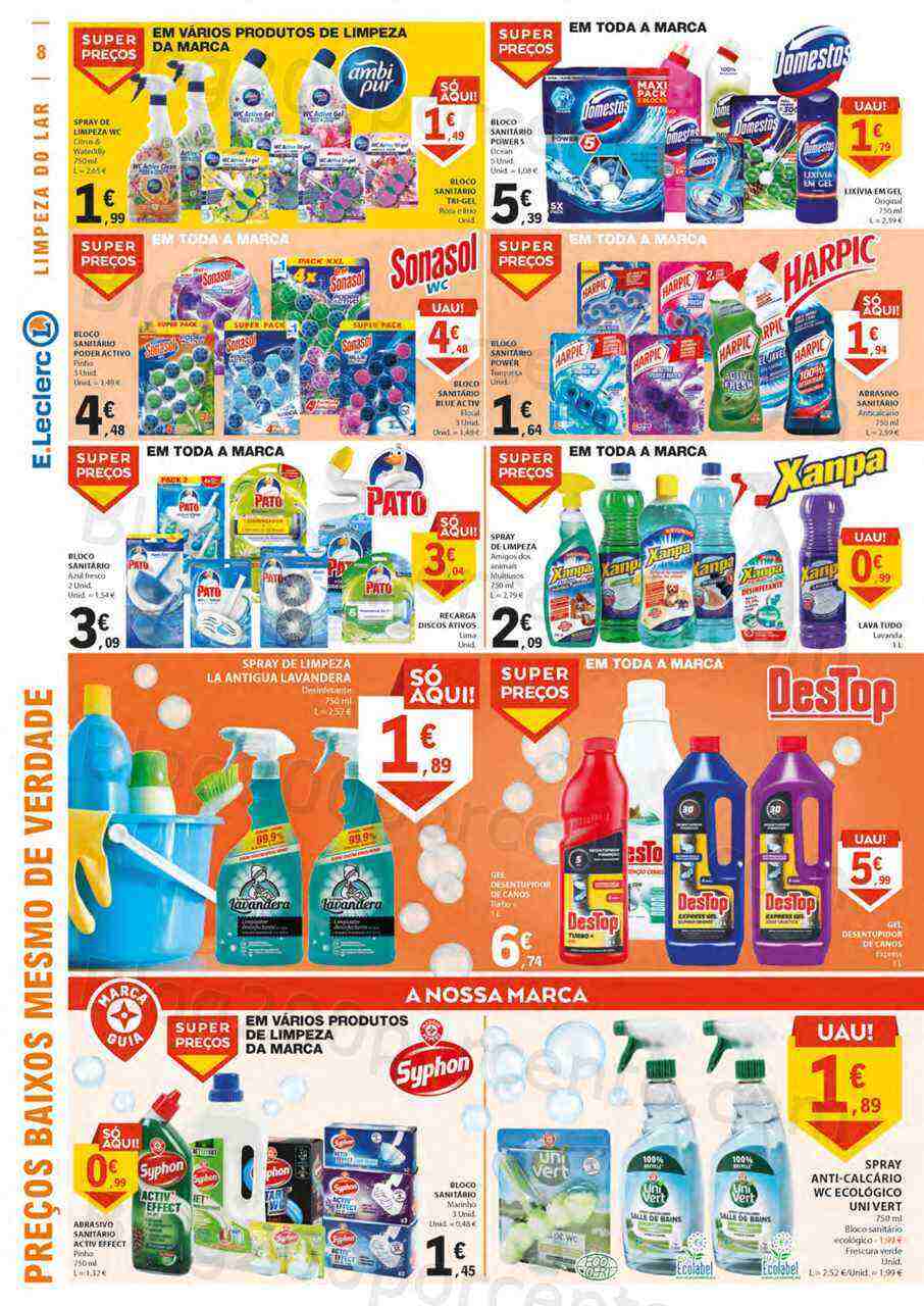 Antevisão Folheto E-LECLERC Limpeza do Lar Promoções de 14 a 26 março