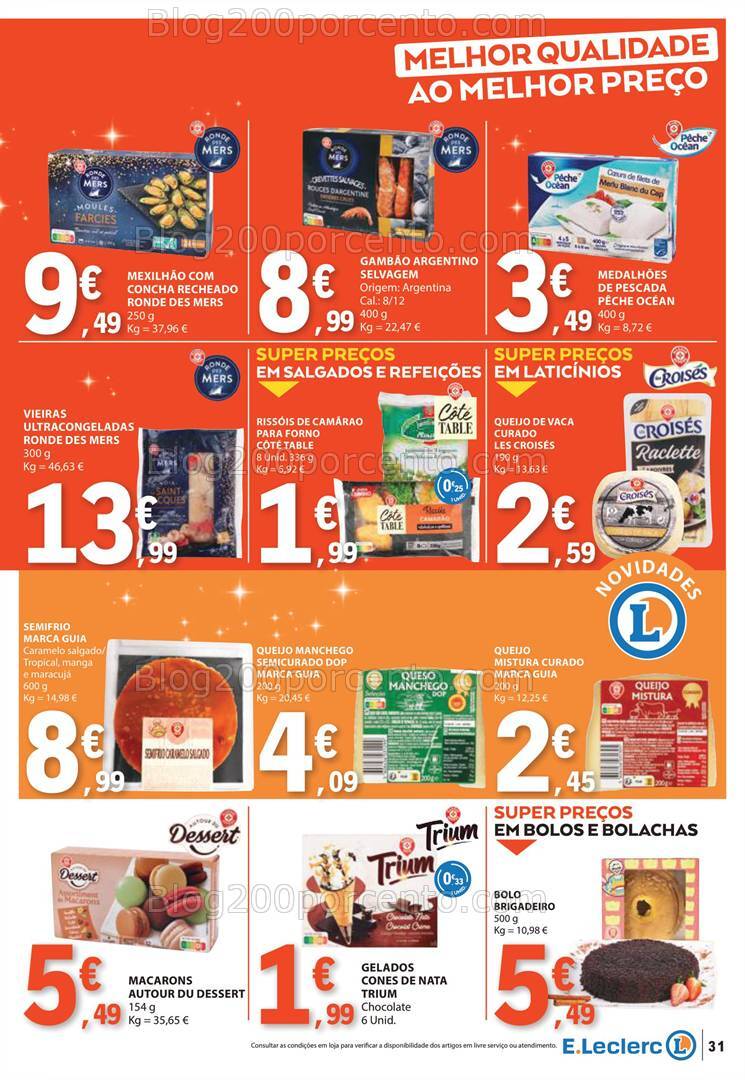 Antevisão Folheto E-LECLERC Natal Promoções de 19 a 24 dezembro