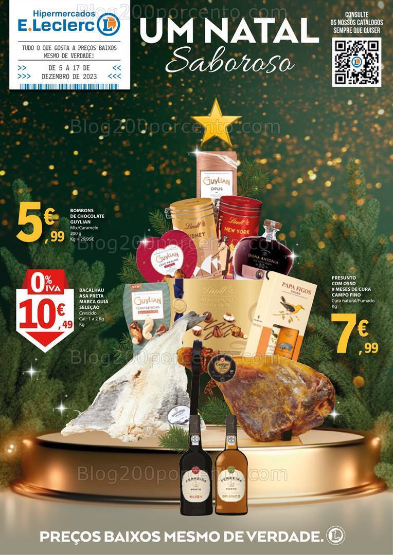 Antevisão Folheto E-LECLERC Natal Alimentar + Presentes Promoções de 5 a 17 dezembro