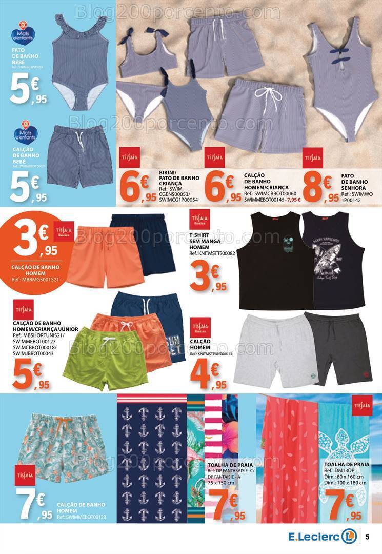 Antevisão Folheto E-LECLERC Especial Praia Promoções de 11 a 30 junho