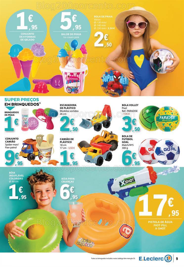 Antevisão Folheto E-LECLERC Especial Praia Promoções de 11 a 30 junho