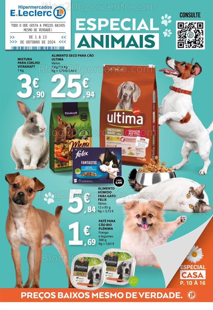 Antevisão Folheto E-LECLERC Especial Feira Animais Promoções de 1 a 13 outubro
