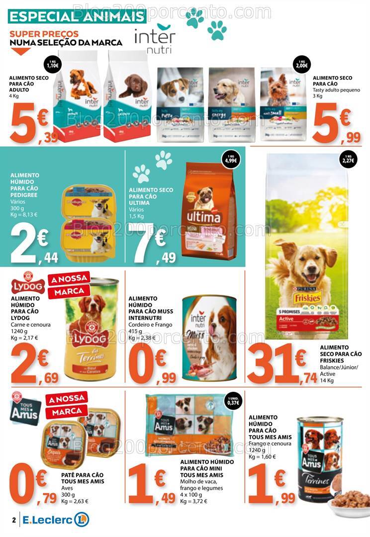 Antevisão Folheto E-LECLERC Especial Feira Animais Promoções de 1 a 13 outubro