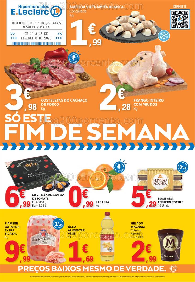Antevisão Folheto E-LECLERC Promoções Fim de Semana - 14 a 16 fevereiro