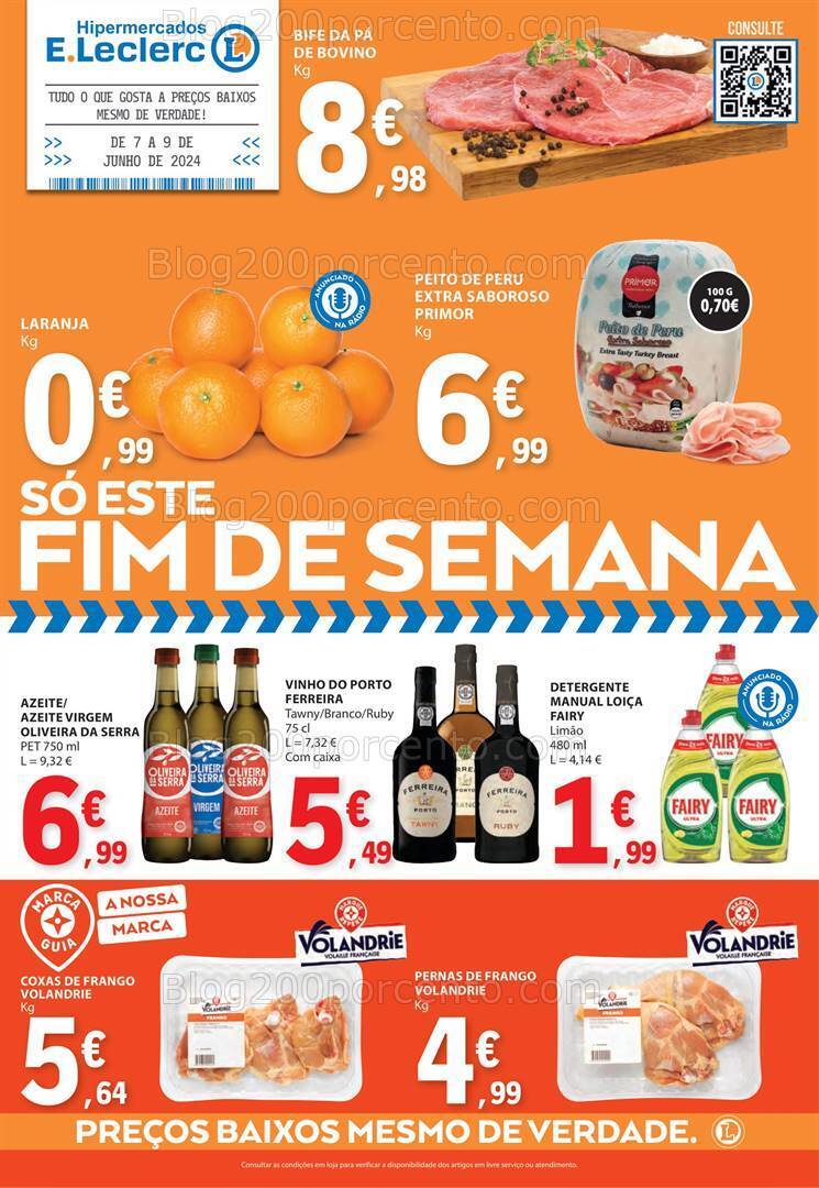 Antevisão Folheto E-LECLERC Promoções Fim de Semana - 7 a 9 junho