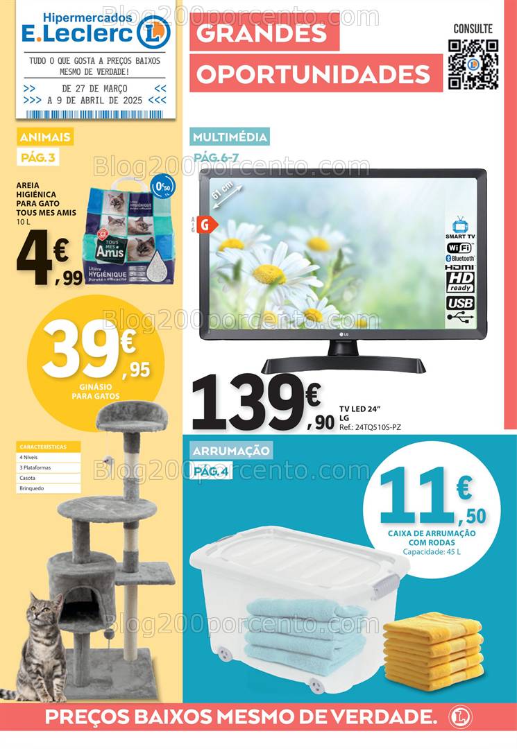 Antevisão Folheto E-LECLERC Bazar Promoções de 27 março a 9 abril