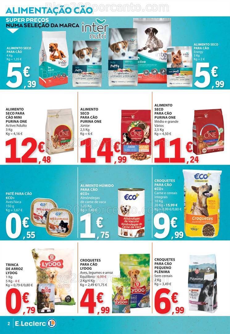 Antevisão Folheto E-LECLERC Especial Animais Promoções de 23 janeiro a 4 fevereiro