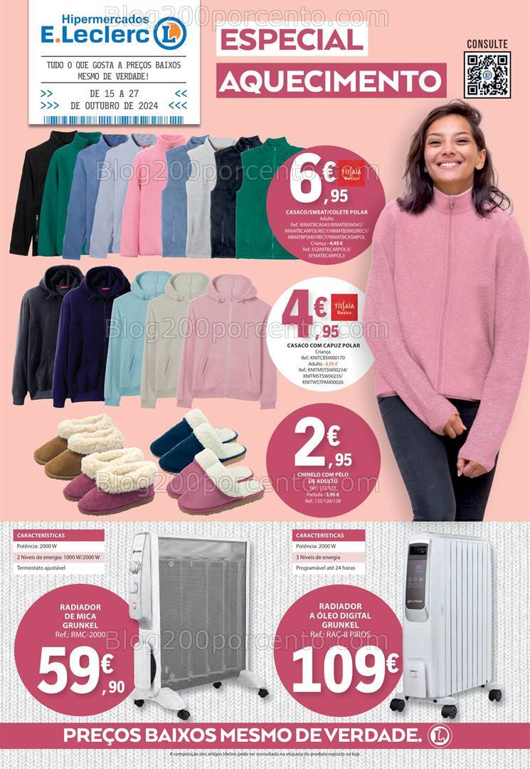 Antevisão Folheto E-LECLERC Bazar Aquecimento Promoções de 15 a 27 outubro