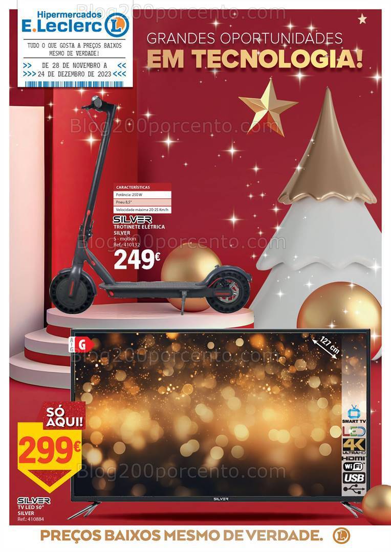 Antevisão Folheto E-LECLERC Tecnologia Natal Promoções de 28 novembro a 24 dezembro