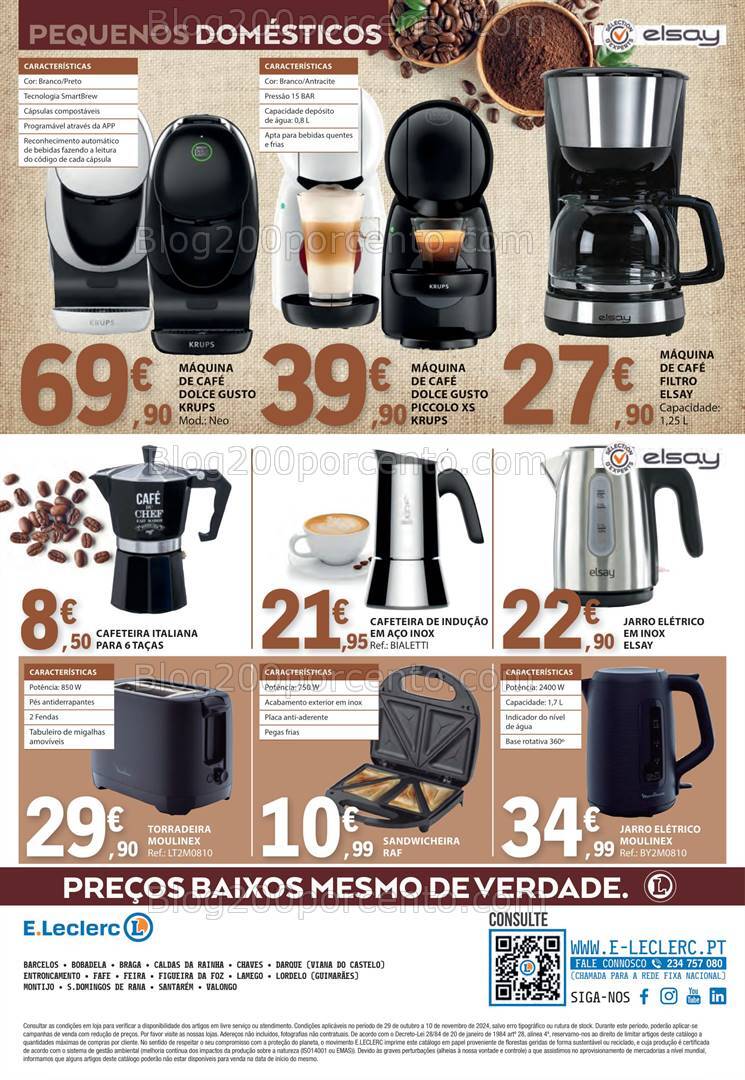 Antevisão Folheto E-LECLERC Bebidas Quentes Promoções de 29 outubro a 10 novembro