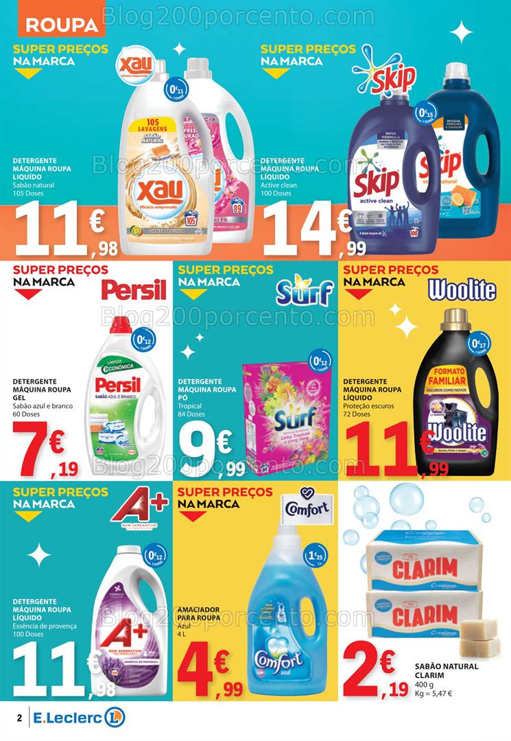 Antevisão Folheto E-LECLERC Especial Limpeza do Lar Promoções de 4 a 16 março