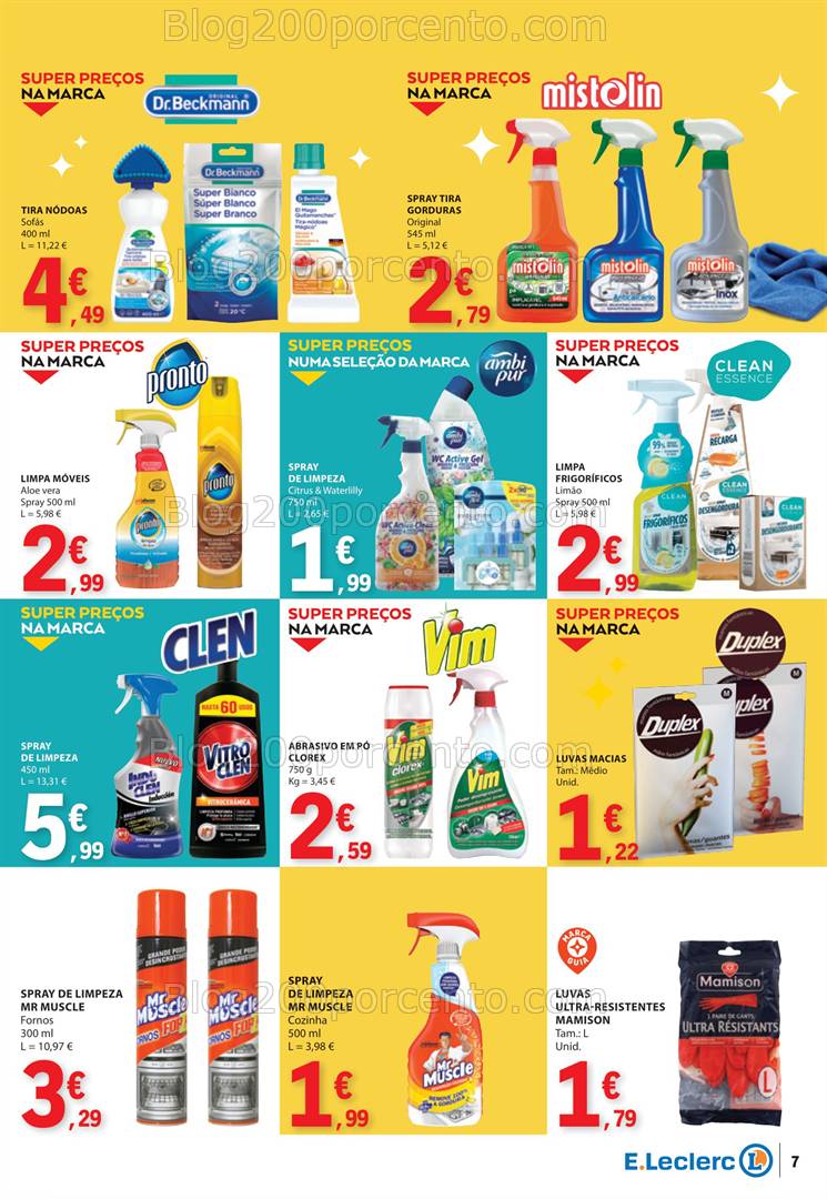 Antevisão Folheto E-LECLERC Especial Limpeza do Lar Promoções de 4 a 16 março
