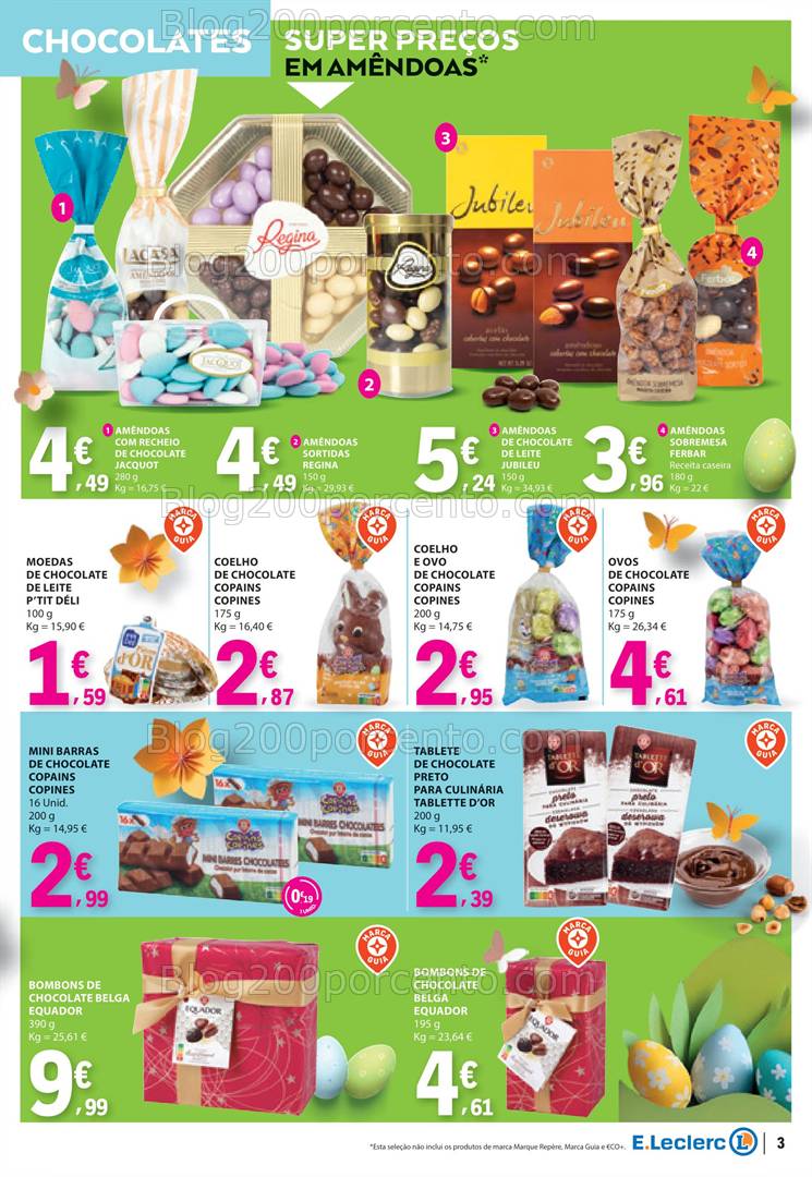Antevisão Folheto E-LECLERC Páscoa Promoções de 8 a 21 abril