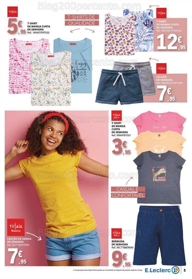 Antevisão Folheto E-LECLERC Moda Primavera - Verão Promoções de 14 a 26 maio