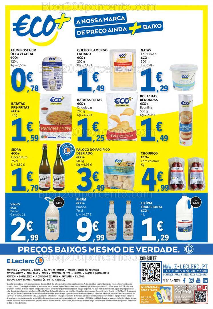Antevisão Folheto E-LECLERC Promoções de 22 a 28 agosto