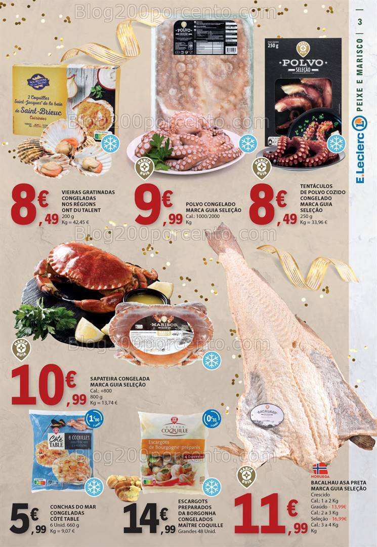 Antevisão Folheto E-LECLERC Natal Alimentar Gourmet Promoções de 10 a 24 dezembro